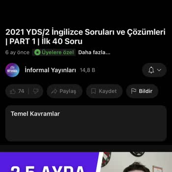 YDS Deneme Setlerinin Çözüm Videolarına Erişim Engeli