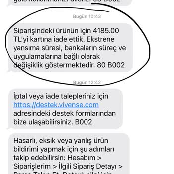Vivense'den İade Sürecinde Eksik Ücret Ve İletişim Sorunu