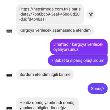 Hepsimoda'da Kargoya Verilmeyen Sipariş Ve Ulaşılamayan Müşteri Hizmetleri