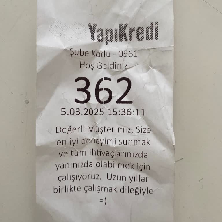 Yapı Kredi Şubeleri Arası Para Yatırma Sorunu