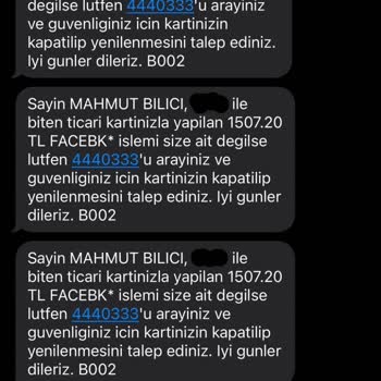 Kredi Kartımdan Bilgim Dışında Yüksek Miktarda Çekim Yapıldı
