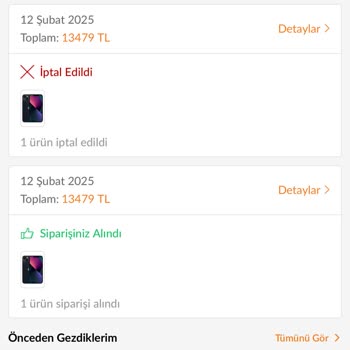 Trendyol Üzerinden Sipariş Edilen Ürünlerin İptal Edilmesi