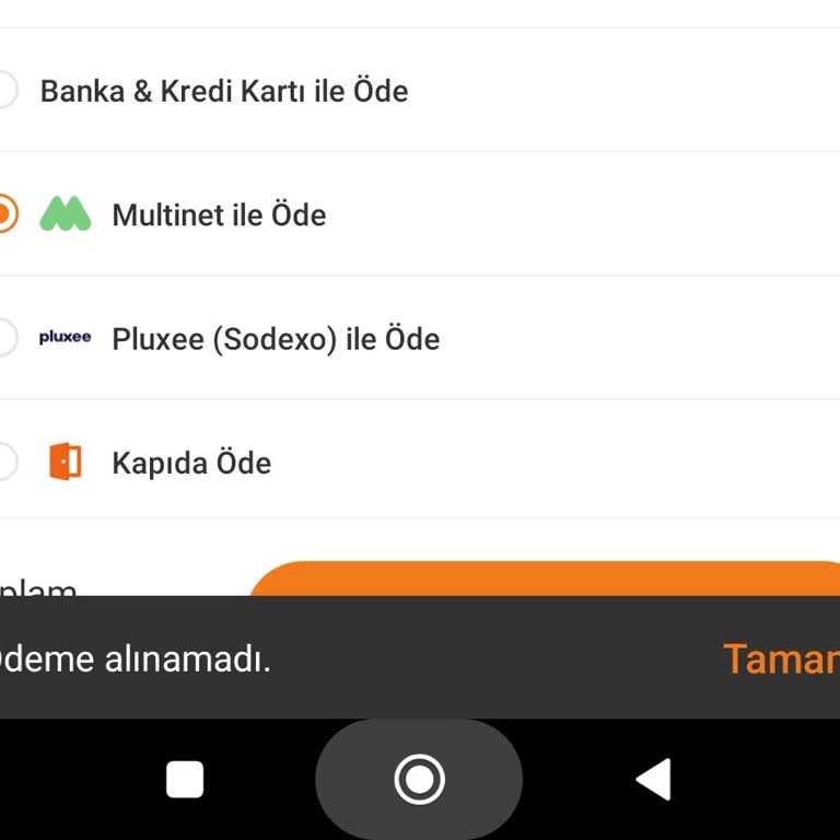 Trendyol GO Ödeme Sorunu Ve Sipariş Engeli