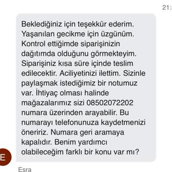 Teslim Edilmeyen Sipariş Ve İletişim Sorunlarıyla Hayal Kırıklığı