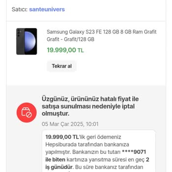 Yanlış Fiyat Mağduriyeti: Hepsiburada'dan Beklenmedik Sipariş İptali Ve İndirim Kuponu Teklifi