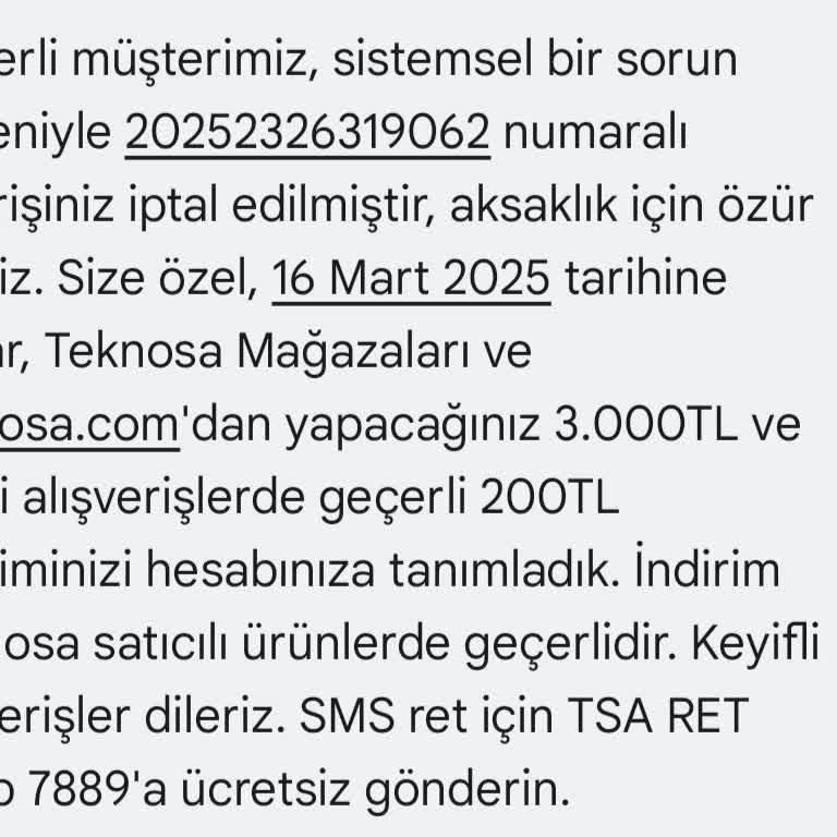 Teknosa'dan İptal Edilen Sipariş Ve Zorunlu Hediye Çeki Sorunu