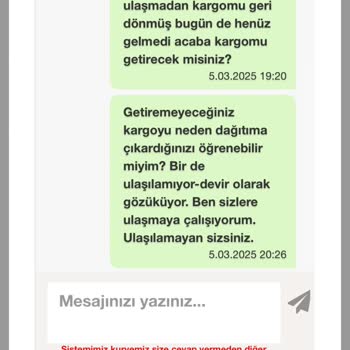 Kargo Şirketinin Teslimat Sorunları Ve İletişim Eksikliği