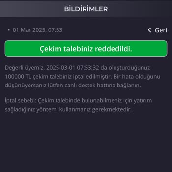 Kralbet'te Çekim Talebi Reddedildi Ve Bakiye Düşürüldü
