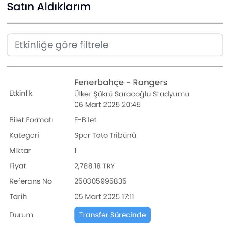 Fenerbahçe Maçı Bilet Teslimat Sorunu