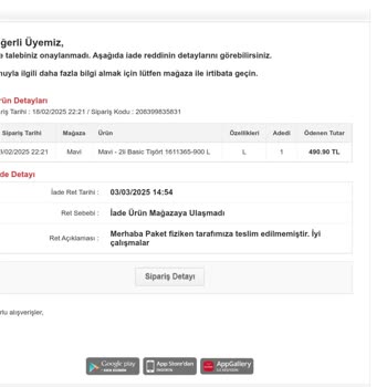 Eksik Ürün Ve İade Sürecinde Mavi Jeans'ten Hayal Kırıklığı
