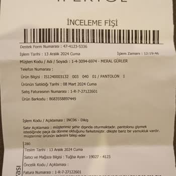 İpekyol Mağazasından Aldığım Pantolondaki Üretim Hatası Ve İletişim Sorunu