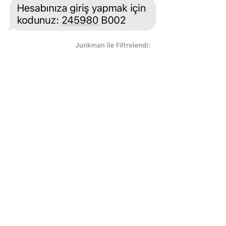 Bilinmeyen Numaradan Gelen SMS Şifresi Sorunu