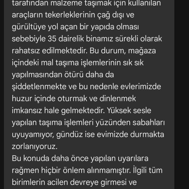 A101 Marketinin Gürültü Kirliliği Sorunu
