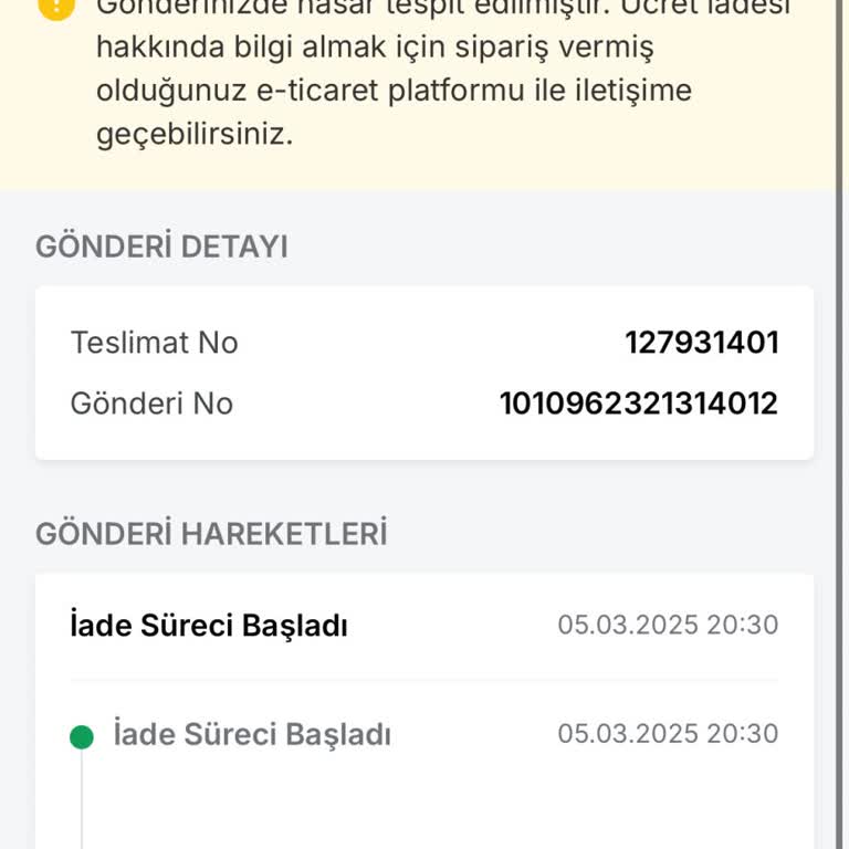 Trendyol Express Kargo Hasar Bilgilendirme Problemi