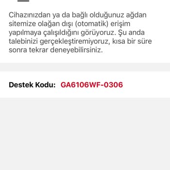 Olağan Dışı Erişim Sorunu Ve Acil Yardım Talebi