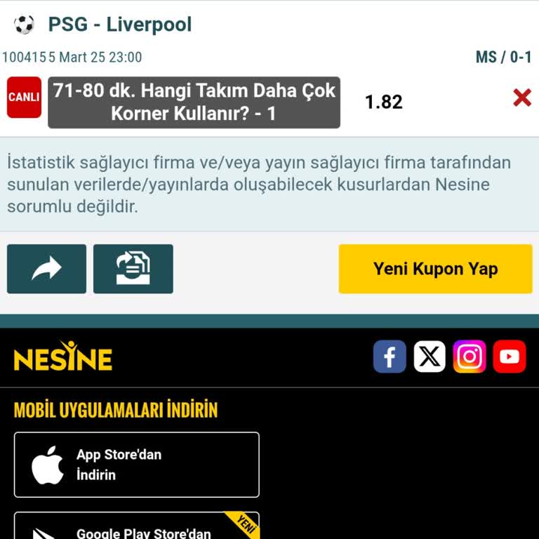 Yanlış Korner Sayımı Nedeniyle Kupon İptali