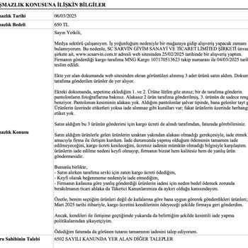 Yanlış Ve Kalitesiz Ürün Gönderimi İle İlgili Şikayet