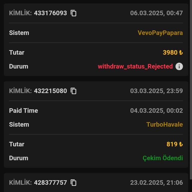Çekim Talebim Keyfi İptal Edildi Müşteri Hizmetleri İlgisiz