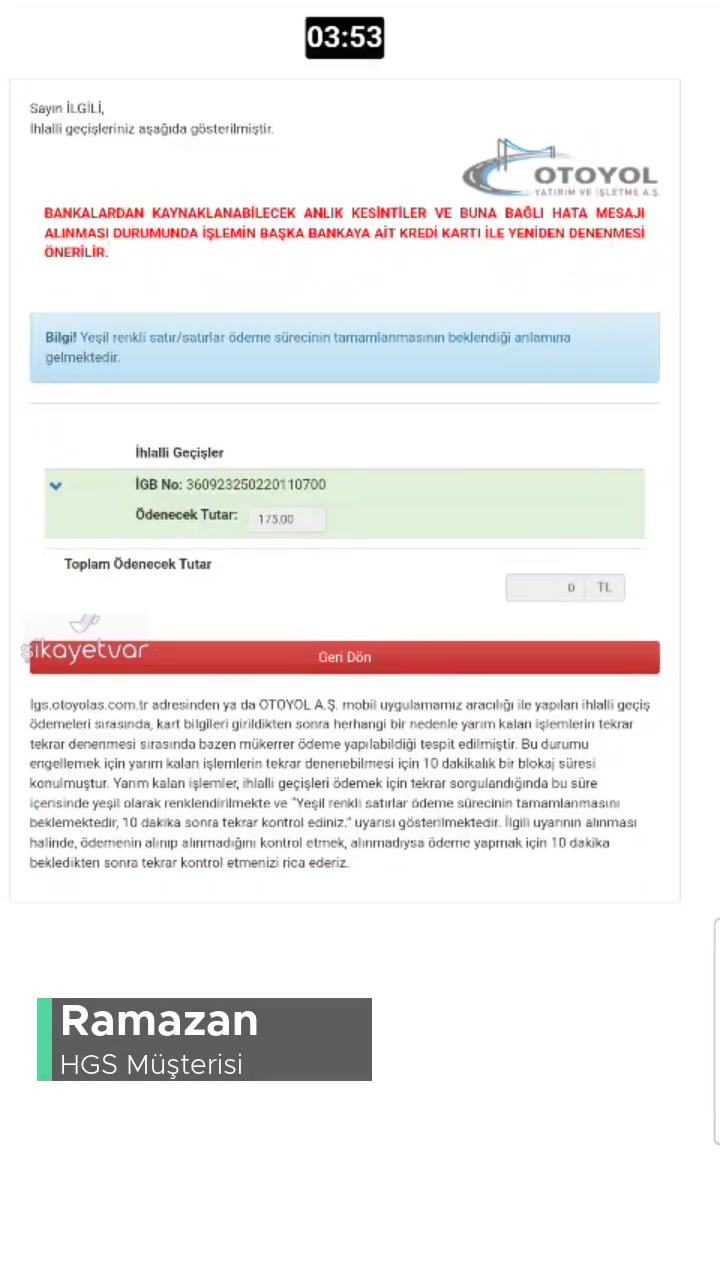 HGS Borç Ödeme Sorunu! videonun kapak resmi