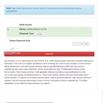 HGS Borç Ödeme Sorunu!