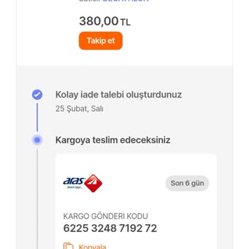 İade Edilen Ürün İçin Geri Dönüş Bekliyorum