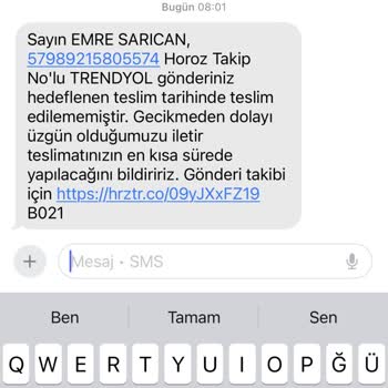 Trendyol'dan Alınan Ürün Horoz Lojistik Nedeniyle Teslim Edilemedi