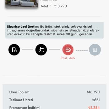 Vivense'de İptal Edilen Siparişin İadesi Yapılmıyor