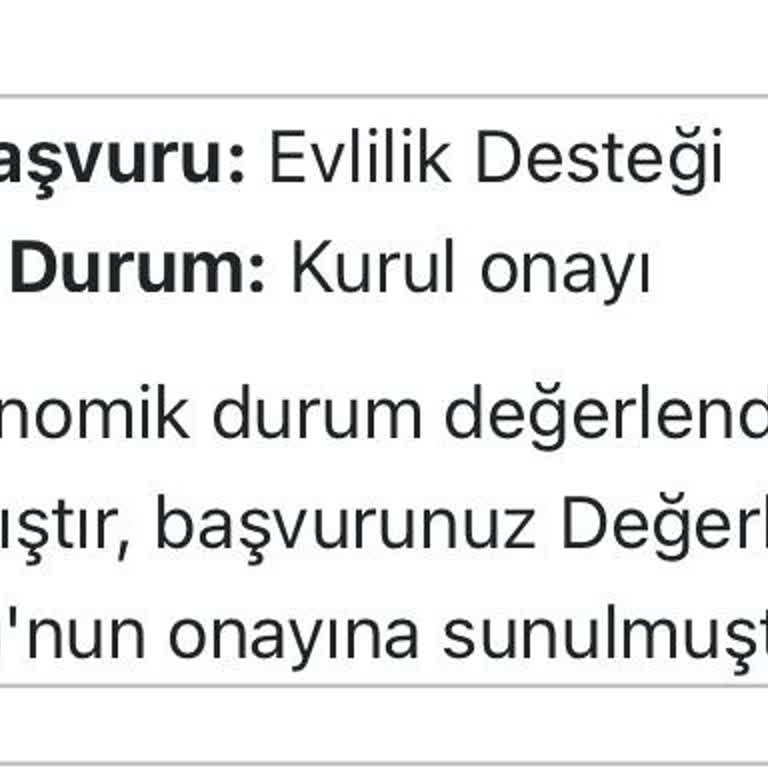 Evlilik Yardımı Başvurumda Belirsizlik