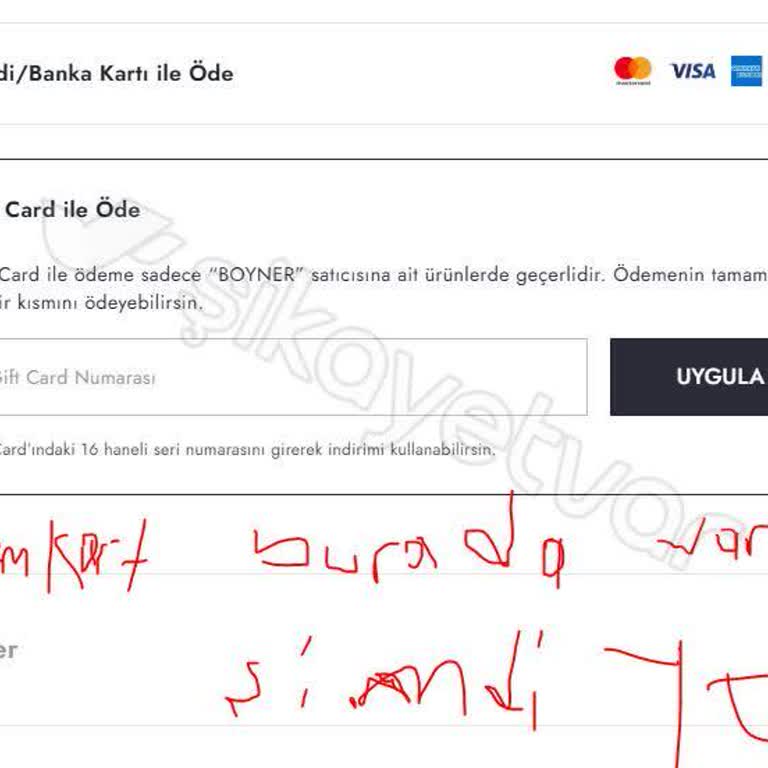 Boyner Online'da Totem Kart Mağduriyeti