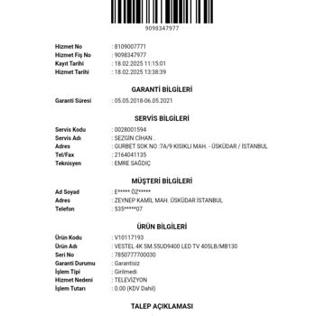 Vestel Televizyonumun Değişim Sürecinde Mağduriyet