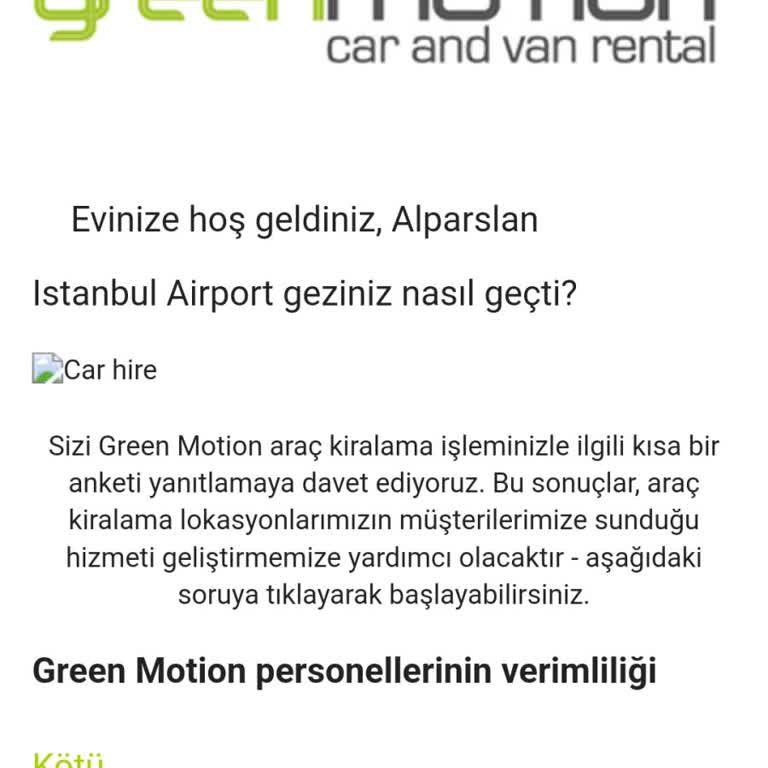 Green Motion Araç Kiralamada Haksız Kesinti Ve Yanıltıcı Ücretlendirme