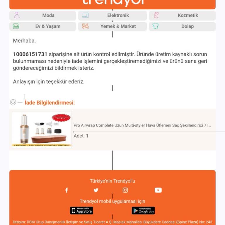 Ürünün Arızası Ve Yetersiz Müşteri Hizmeti Sorunu