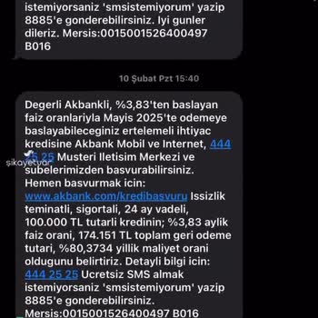 Akbank Taciz Mesajı!