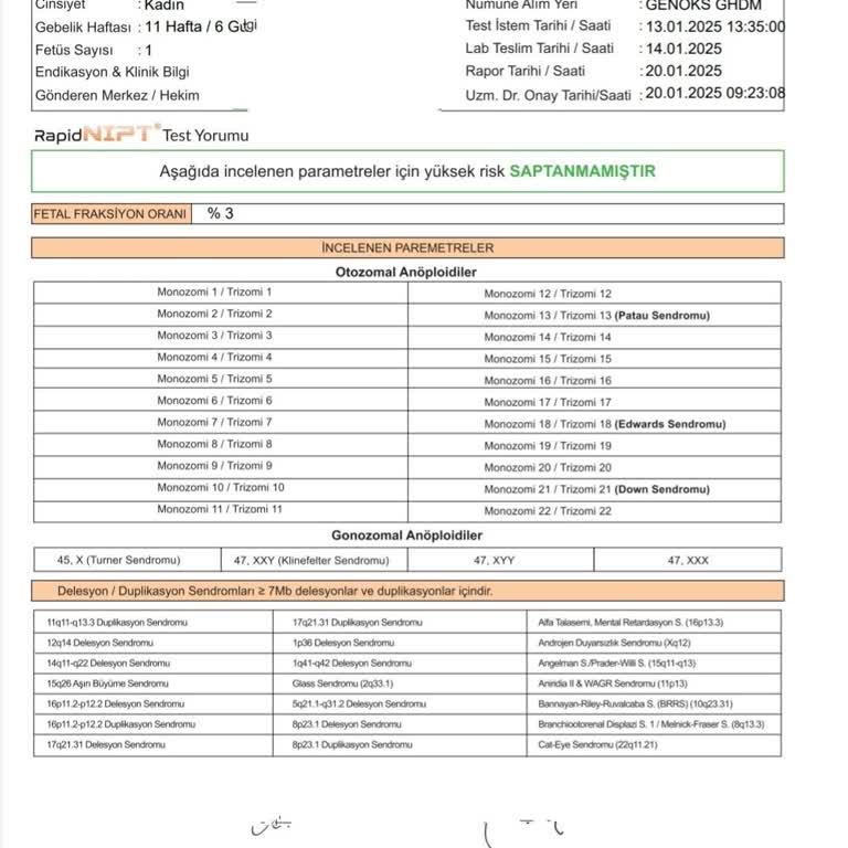 Genoks Şirketinin Güvenilirliği Sorgulanmalı: Fetal DNA Analizi Sorunu
