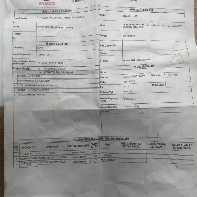 Yeni Motorla Bitmeyen Arıza Çilesi