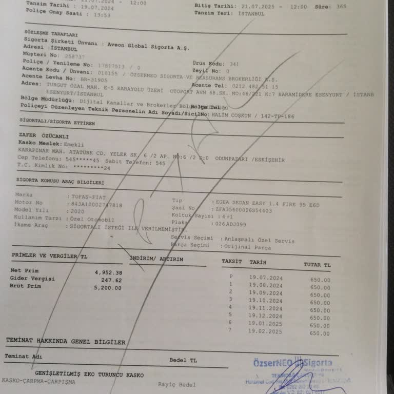 İptal Edilen Kasko İçin İade Sorunu
