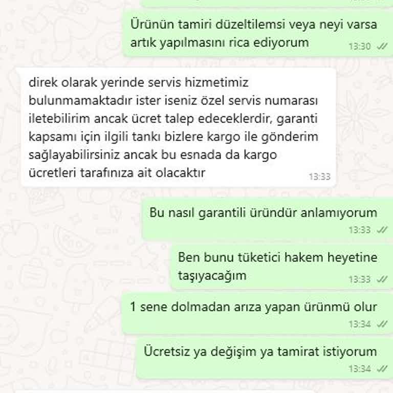Garanti Kapsamında Ücretsiz Servis Talebi