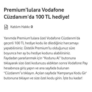 Vodafone Premium Hediye Kodunda Yaşanan Sorun: Müşteri Memnuniyeti Tehlikede