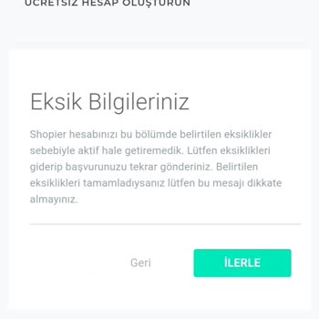 Üyelik Bilgileri Hatası: Shopier'e Kayıt Sorunu
