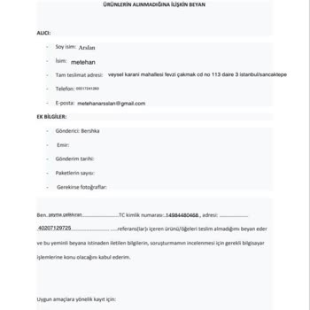 Eksik Adres Ve Yanlış Teslimat Sorunu