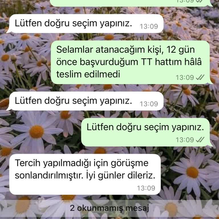 Teslim Edilemeyen Hat Ve İletişim Sorunları