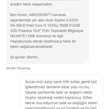 Hepsiburada'da USB Sorunu Ve Yetersiz Müşteri Hizmeti