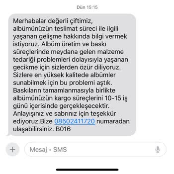 Albüm Teslimatında Sürekli Gecikme Ve İletişim Sorunları