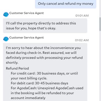 Agoda Did Not Refund My Overbooked Hotel Reservation Despite Promising a Refund