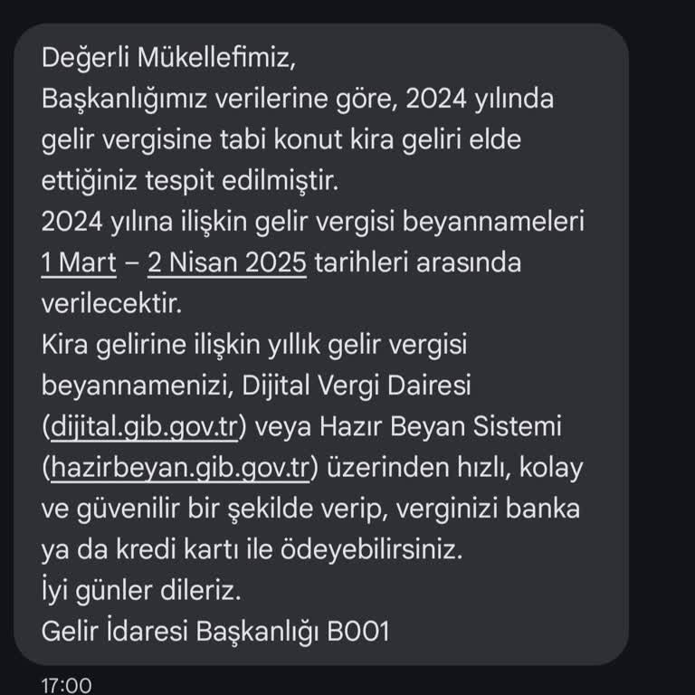 Yanlış Gönderilen Kiralama Mesajı Hakkında Düzeltme Talebi