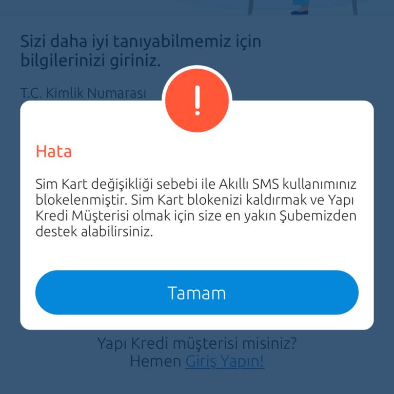 Sim Kart Blokesi Nedeniyle Hesap Açma Sorunu