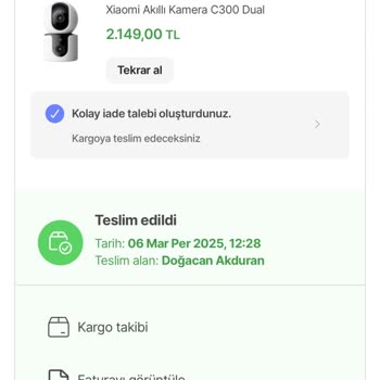 Yanlış Ürün Gönderimi: C300 Dual Yerine Tek Kamera Şoku