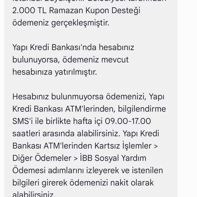 İstanbul Büyükşehir Belediyesi Yanıltıcı Ramazan Destek Kuponu Bilgisi
