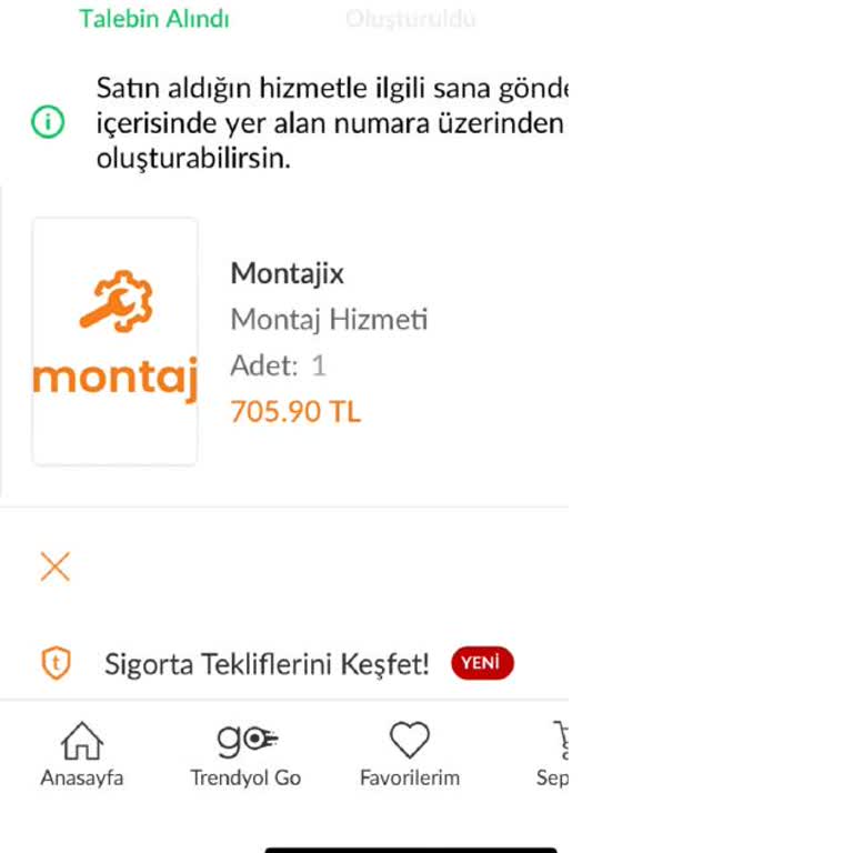 Trendyol Siparişimde Montaj Hizmeti Sorunu