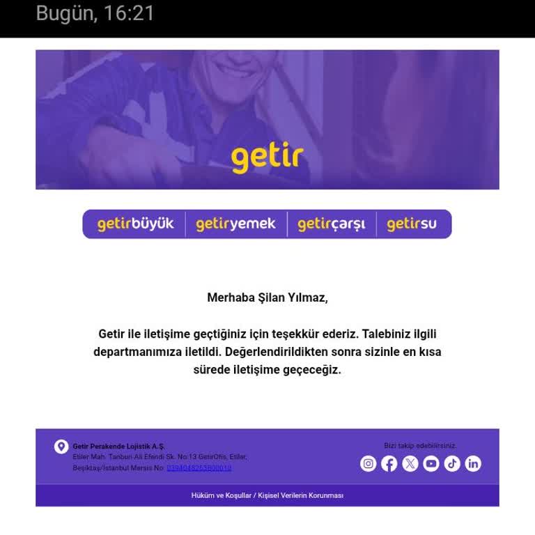Getir Büyük'te Teslimat Sorunu